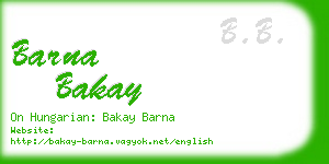 barna bakay business card